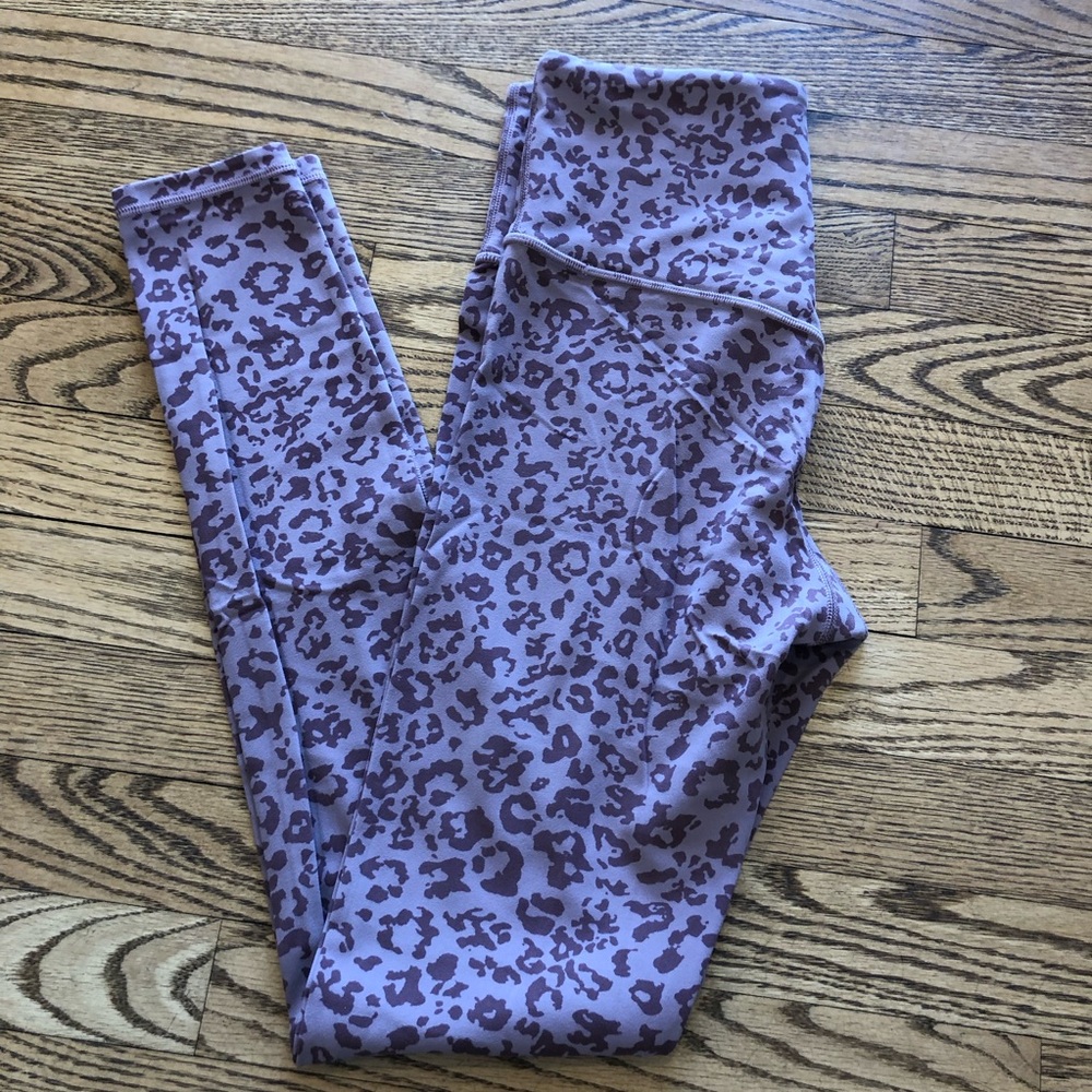 Athleta Leopard Elation Ultra High Rise Tight Leggings Flora Mauve